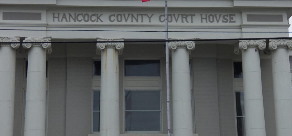 Hancock County Courthouse Sign